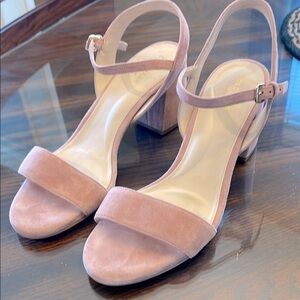 Elegant Cole Hahn Blush Pink Block Heel Sandals